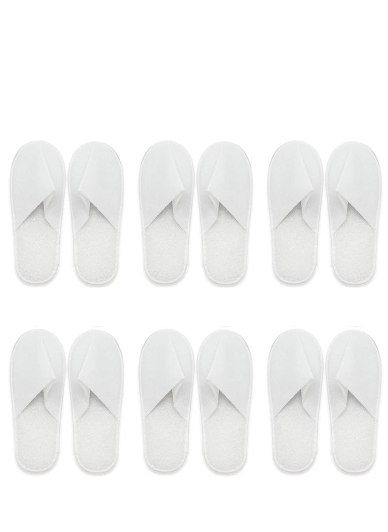SYOSI - Disposable Closed Toe Slippers, Portable Travel Slippers, Non-Slip Unisex Eco-Friendly Indoor Slippers for Spa, Hotel, Guests, Home, Travel, 6 Pairs White Disposable Slippers for Women Men - Image 1