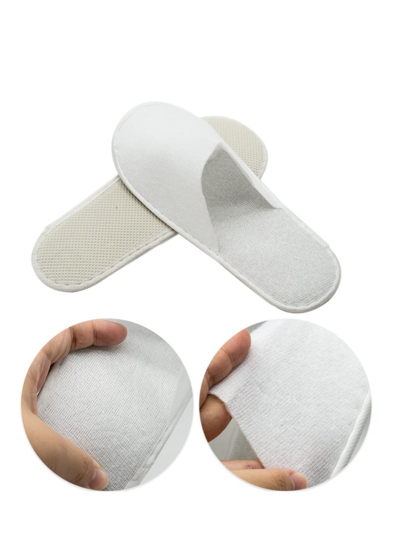 SYOSI - Disposable Closed Toe Slippers, Portable Travel Slippers, Non-Slip Unisex Eco-Friendly Indoor Slippers for Spa, Hotel, Guests, Home, Travel, 6 Pairs White Disposable Slippers for Women Men - Image 1