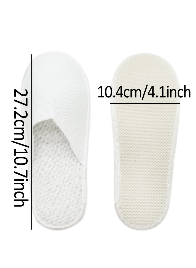 SYOSI - Disposable Closed Toe Slippers, Portable Travel Slippers, Non-Slip Unisex Eco-Friendly Indoor Slippers for Spa, Hotel, Guests, Home, Travel, 6 Pairs White Disposable Slippers for Women Men - Image 1