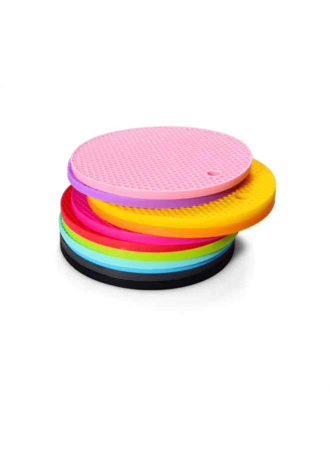 60g Silicone Honeycomb Coaster Round Silicone Place Pad Round Plate Pad Pad Sand Pad High Pressure Pot Pad Direct Supply-Color:Nordic Blue