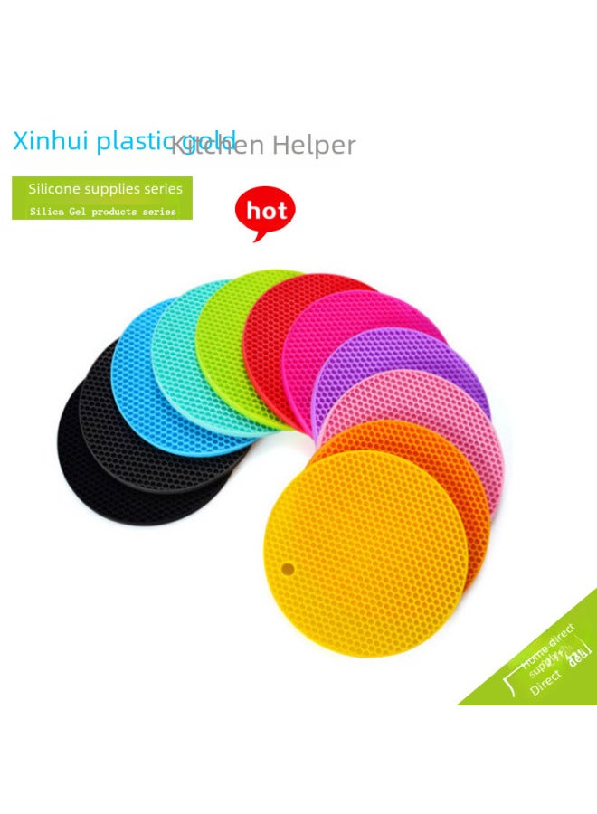 60g Silicone Honeycomb Coaster Round Silicone Place Pad Round Plate Pad Pad Sand Pad High Pressure Pot Pad Direct Supply-Color:Nordic Blue