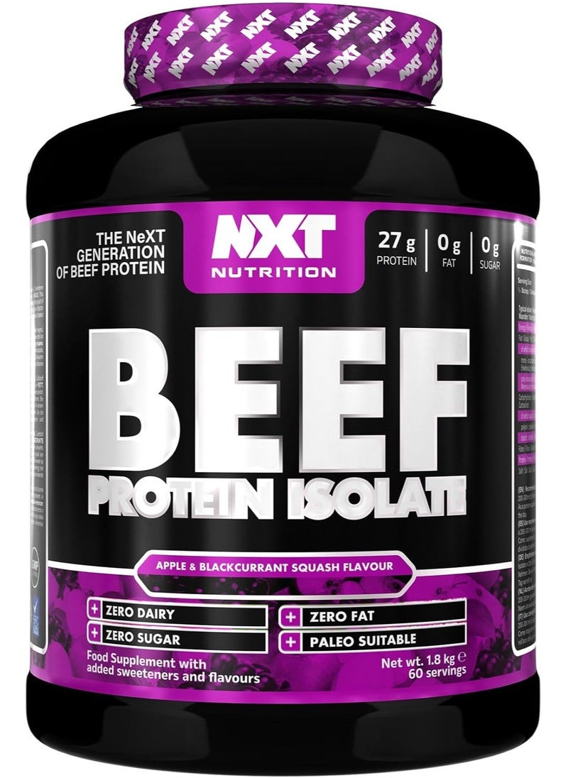 NXT Nutrition - Beef Protein Isolate Zero Dairy Apple & Blackcurrant Flavour 60 Servings 1.8 kg - Image 1