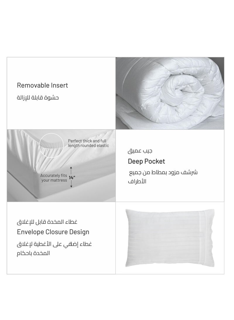 Donetella 5-Piece King Size Comforter Set with Removable Filler in Grey Cloud with Pale Taupe Colour  - Image 4