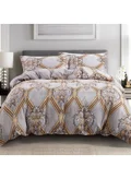 Donetella 5-Piece King Size Comforter Set with Removable Filler in Grey Cloud with Pale Taupe Colour