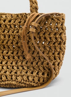 MANGO Natural Fiber Double Handle Bucket Bag  - Image 4