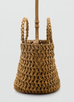 MANGO Natural Fiber Double Handle Bucket Bag  - Image 3