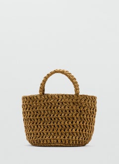 MANGO Natural Fiber Double Handle Bucket Bag  - Image 1
