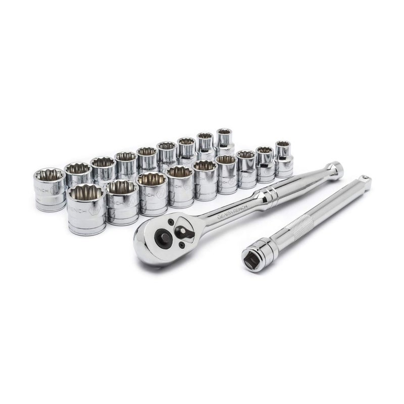 GEARWRENCH 20 Pc SAEMetric 12 Pt Mechainics Tool Set 8801A Black