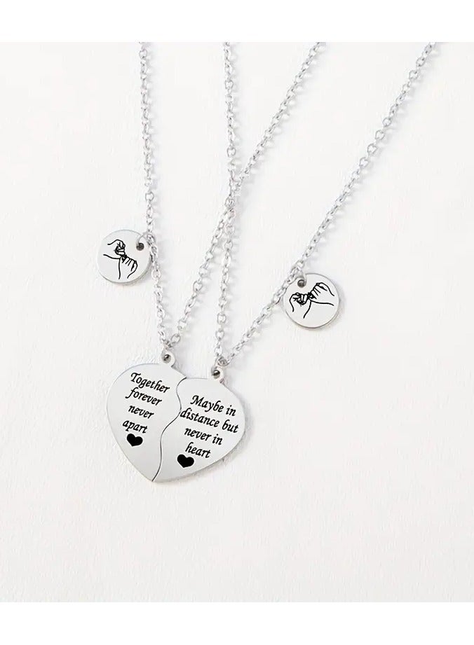 Goolsky Simple Mother And Son Peach Heart Necklace Pair – Stainless Steel Material, Mother's Day Small Gift, Matching Peach Heart Design - Image 3