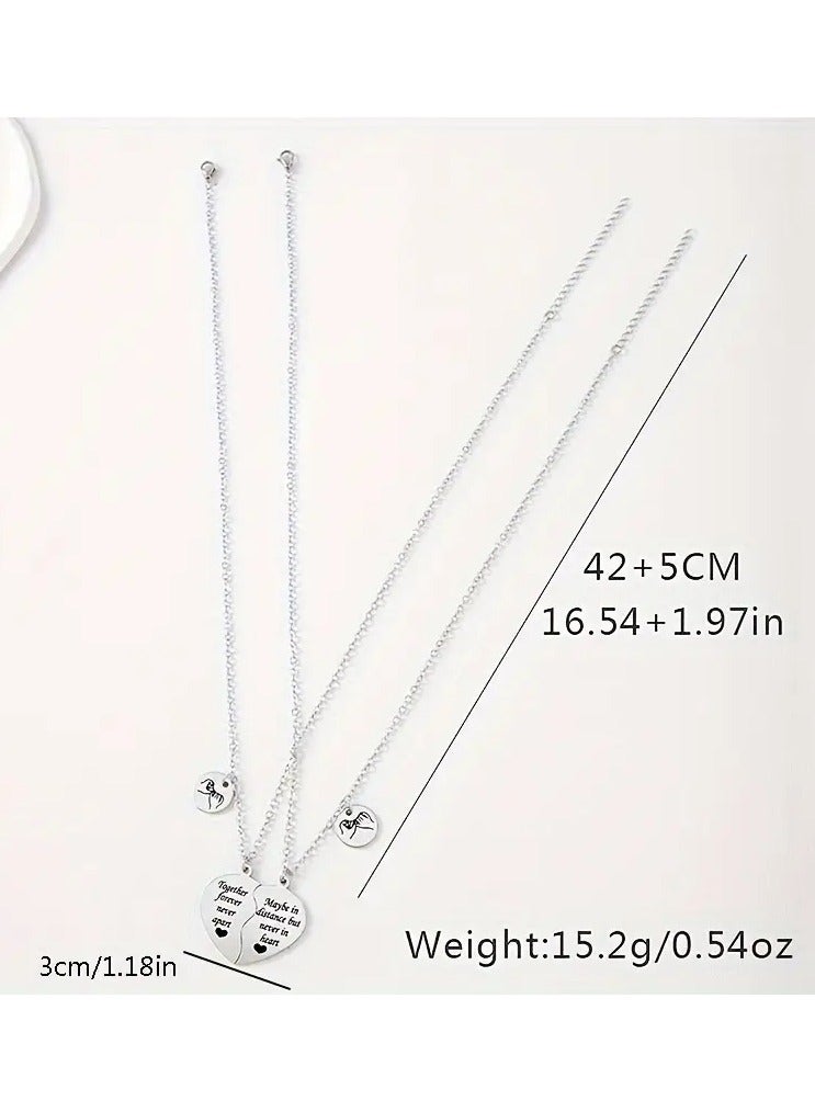 Goolsky Simple Mother And Son Peach Heart Necklace Pair – Stainless Steel Material, Mother's Day Small Gift, Matching Peach Heart Design - Image 4