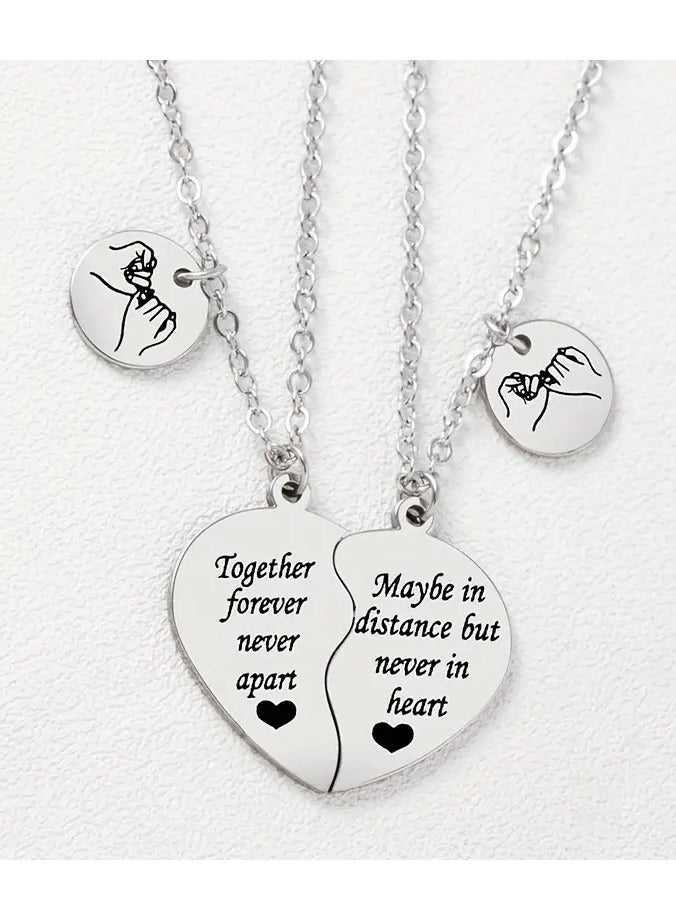 Goolsky Simple Mother And Son Peach Heart Necklace Pair – Stainless Steel Material, Mother's Day Small Gift, Matching Peach Heart Design - Image 5