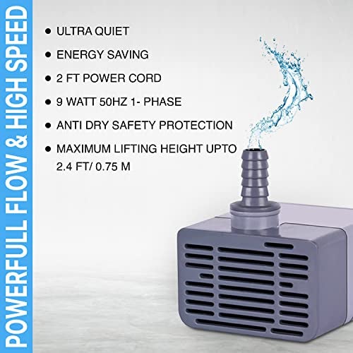 FEDUS 9 Watt Cooler Water Pump For Aquarium, Submersible Small cooler Water Lifting Pump Motor For Ponds, Fountain, Desert Air Cooler, Fish Tank, Statuary, Hydroponics - Image 3
