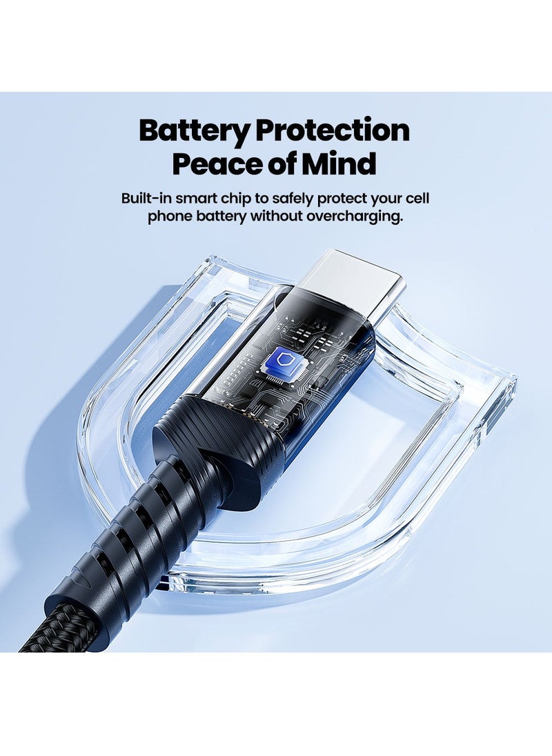 toocki High-Speed USB-C Cable for Fast Charging and Data Sync, 2M Type C Nylon Braided Wire, 66W 6A Lead for Samsung Galaxy S24, Note 20, MacBook Pro, Huawei, PS5 etc  - Image 3