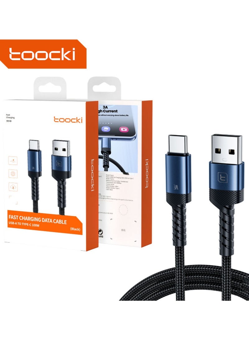 toocki High-Speed USB-C Cable for Fast Charging and Data Sync, 2M Type C Nylon Braided Wire, 66W 6A Lead for Samsung Galaxy S24, Note 20, MacBook Pro, Huawei, PS5 etc  - Image 1