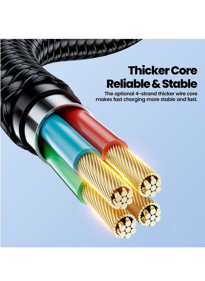 toocki High-Speed USB-C Cable for Fast Charging and Data Sync, 2M Type C Nylon Braided Wire, 66W 6A Lead for Samsung Galaxy S24, Note 20, MacBook Pro, Huawei, PS5 etc  - Image 4