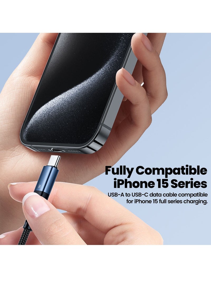 toocki High-Speed USB-C Cable for Fast Charging and Data Sync, 2M Type C Nylon Braided Wire, 66W 6A Lead for Samsung Galaxy S24, Note 20, MacBook Pro, Huawei, PS5 etc  - Image 2