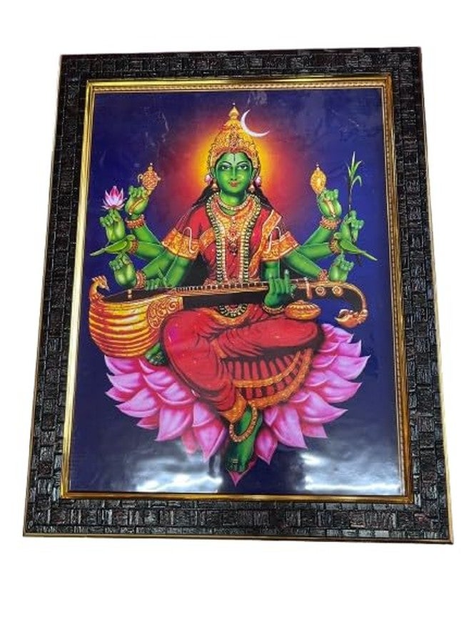 إطار صور خشبي مستطيل من Framtastic Sri Raja Shyamala Devi/Sri Rajashyamaladevi مقاس: 10X13 بوصة، مثبت على الحائط - Image 1