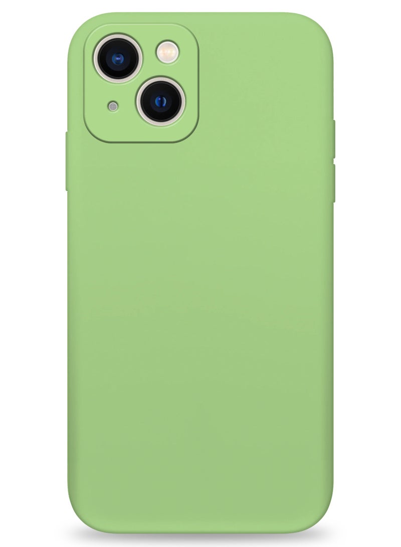 iPhone 13 Silicone Case with MagSafe – Soft-Touch Finish, Shock-Absorbing Protection, Raised Edges for Camera & Screen, Wireless Charging Compatible - Mint Green 
