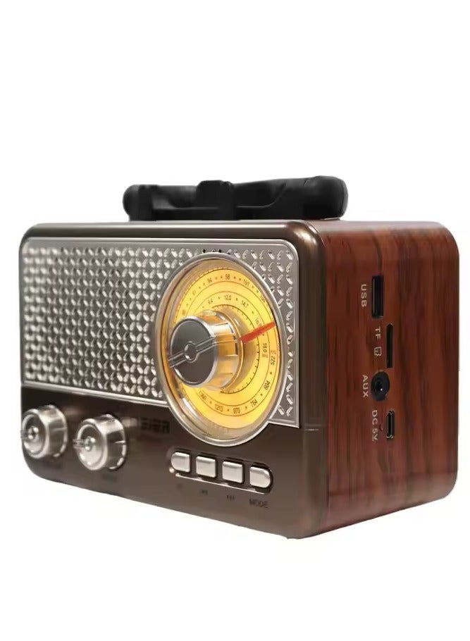 Retro Radio, FM AM SW Tri-Band Radio, Outdoor Multi-Band Radio, DC 3V, Type C, USB Charging Radio, BT Speaker