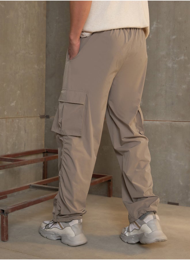 SASSAFRAS Side Ruched Baggy Parachute Pants  - Image 5