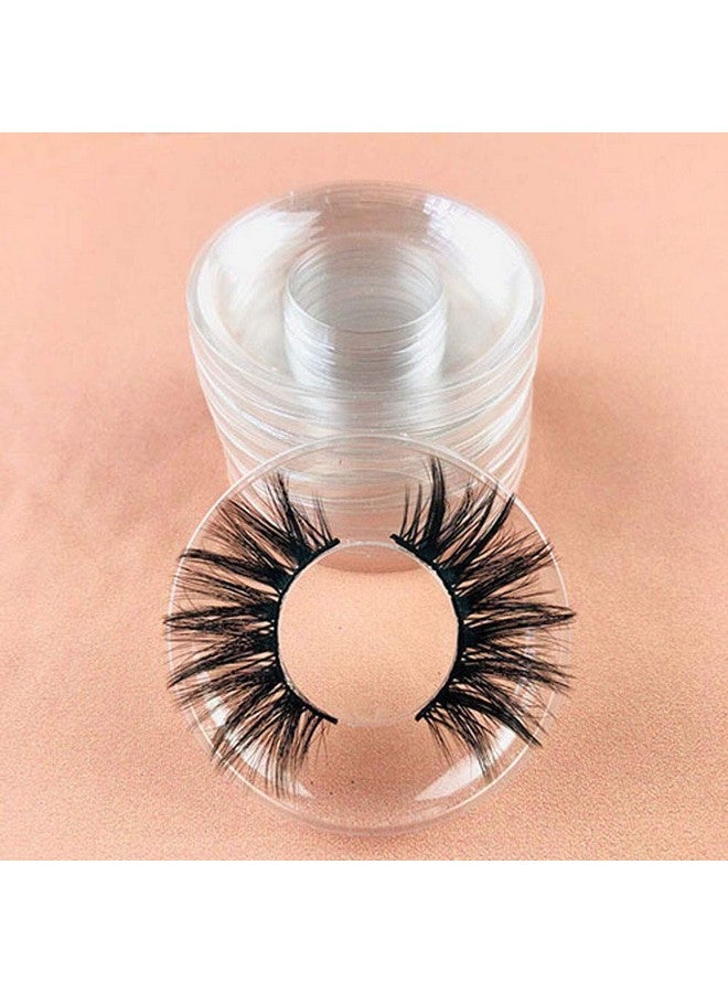 تينسيري 50 قطعة حامل صينية الرموش الدائرية الشفافة من البلاستيك علبة الرموش الصناعية دائرة لعلبة تخزين الرموش الصناعية صندوق التعبئة والتغليف حاوية مستحضرات التجميل - Image 4