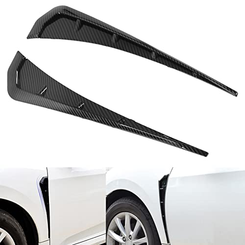 Acouto Car Side Vent Air Wing Cover Trim 1Pair ABS Carbon Fiber Pattern 41x9cm/16.1x3.5in Car Universal Side Vent Air Wing Cover Trim with Adhesive - Image 3