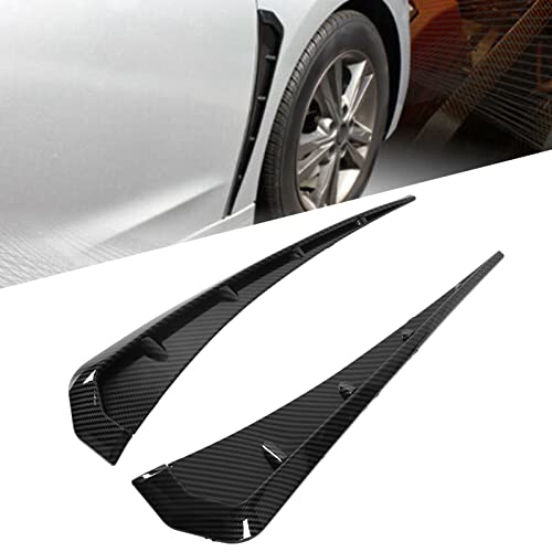 Acouto Car Side Vent Air Wing Cover Trim 1Pair ABS Carbon Fiber Pattern 41x9cm/16.1x3.5in Car Universal Side Vent Air Wing Cover Trim with Adhesive - Image 2