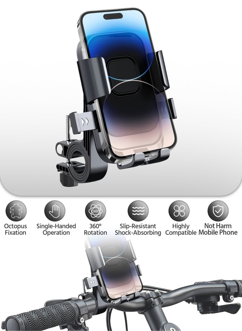 Hirospace Shock-Absorbing Motorcycle Phone Holder, Adjustable Mount Bracket for Motorbike and Bicycle, Universal Fit for iPhone, Samsung, Huawei, Xiaomi, Redmi, Honor, and More - Image 5