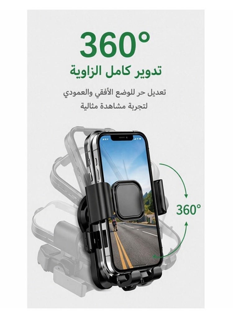 Hirospace Shock-Absorbing Motorcycle Phone Holder, Adjustable Mount Bracket for Motorbike and Bicycle, Universal Fit for iPhone, Samsung, Huawei, Xiaomi, Redmi, Honor, and More - Image 3