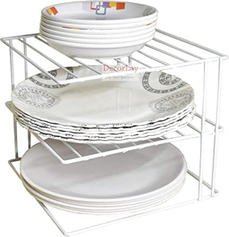 3-Tier Kitchen Accessories Iron Rack -White