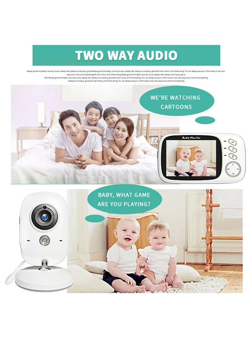 Sharpdo 3.2 Inch LCD Display Baby Wireless Video Monitor With Night Vision, Room Temperature Monitoring, Baby Care Monitor Wireless Camera  - Image 2