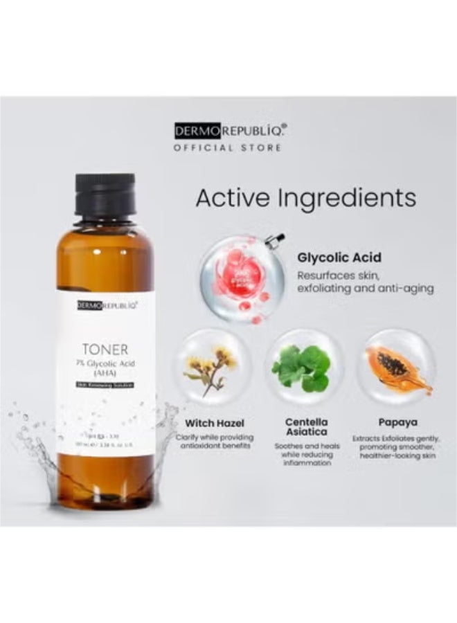 DERMA REPUBLIQ Dermorepubliq 7% glycolic acid (aha) skin renewing toner - 100 ml - Image 4
