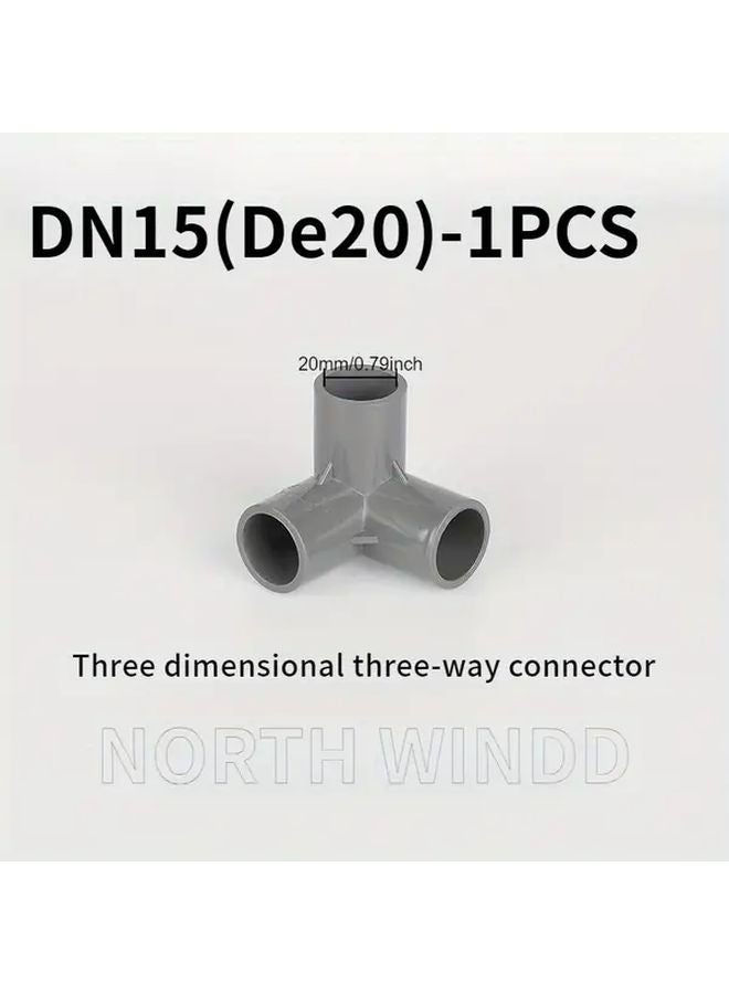Gray PVC Elbow Connector 3 Way DN15 De20 Plastic Pipe Fittings Water Pipe Accessories - Image 1
