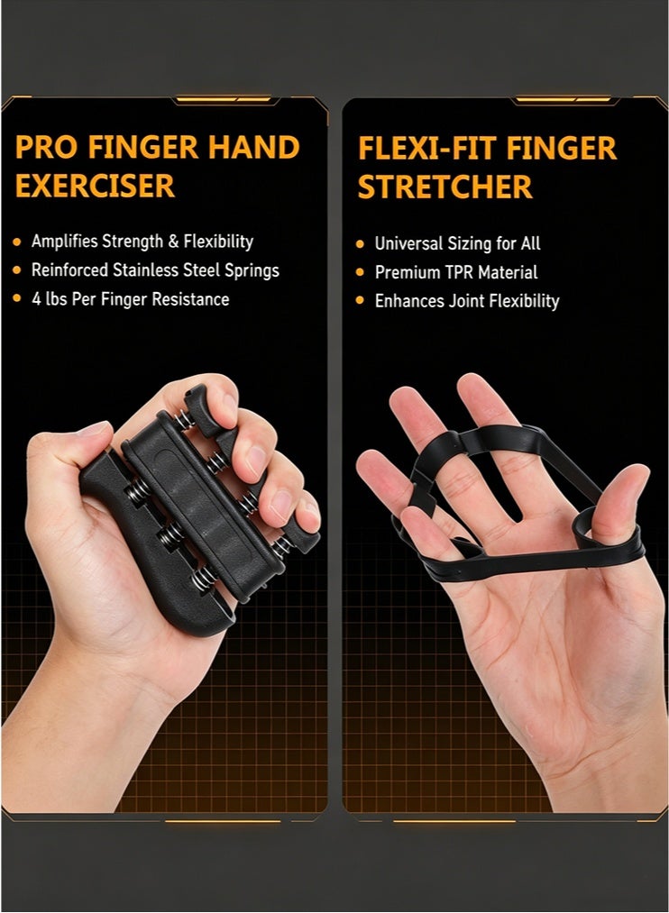 meayul 5 Pack Grip Strength Trainer Kit, Adjustable Hand Gripper with Counter, Finger Exerciser, Hand Extension Exerciser, Stress Relief Ball, Forearm Ring for Strength Training, Recovery and Fitness - Image 4