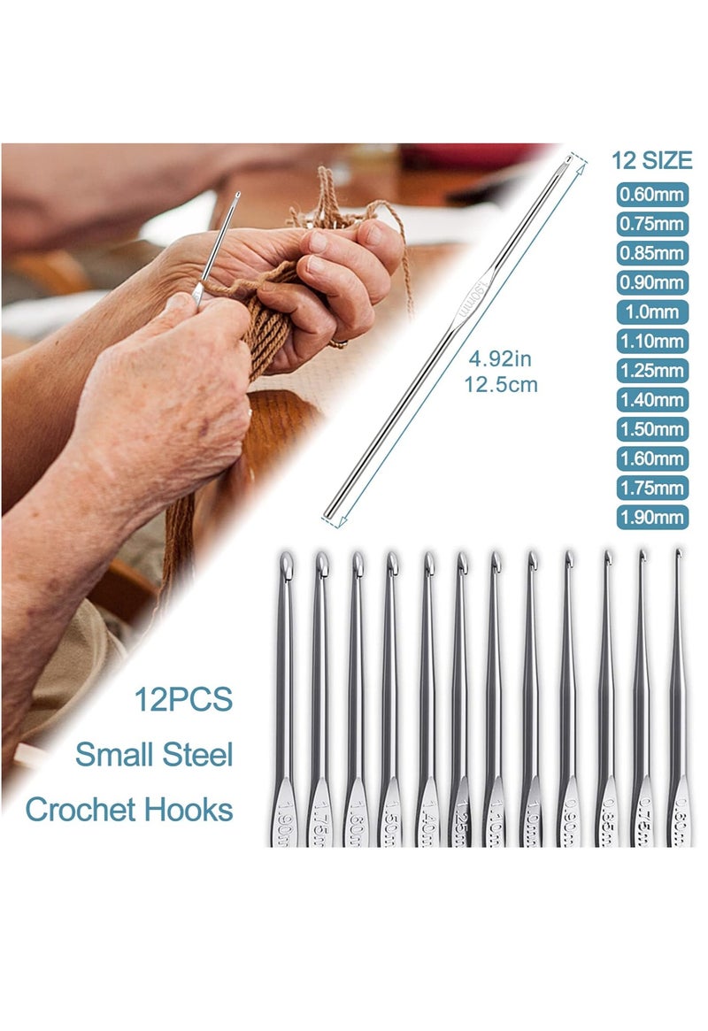 مجموعة من 59 قطعة من إبر الكروشيه للمبتدئين والبالغين، مجموعة أدوات حياكة للمبتدئين للبالغين، أدوات كروشيه بمقابض مريحة وناعمة، مجموعات خيوط نسج يدوية مع حقيبة حمل، لوازم حياكة وتطريز للسفر - Image 5