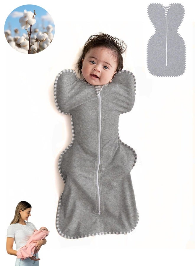 سويت لايف كيس نوم رمادي للأطفال، كيس نوم مضاد لردود الفعل المنعكسة، ملابس نوم ناعمة ومريحة للرضع، كيس نوم آمن وجيد التهوية للأولاد والبنات، مثالي للمواليد الجدد والرضع - Image 1