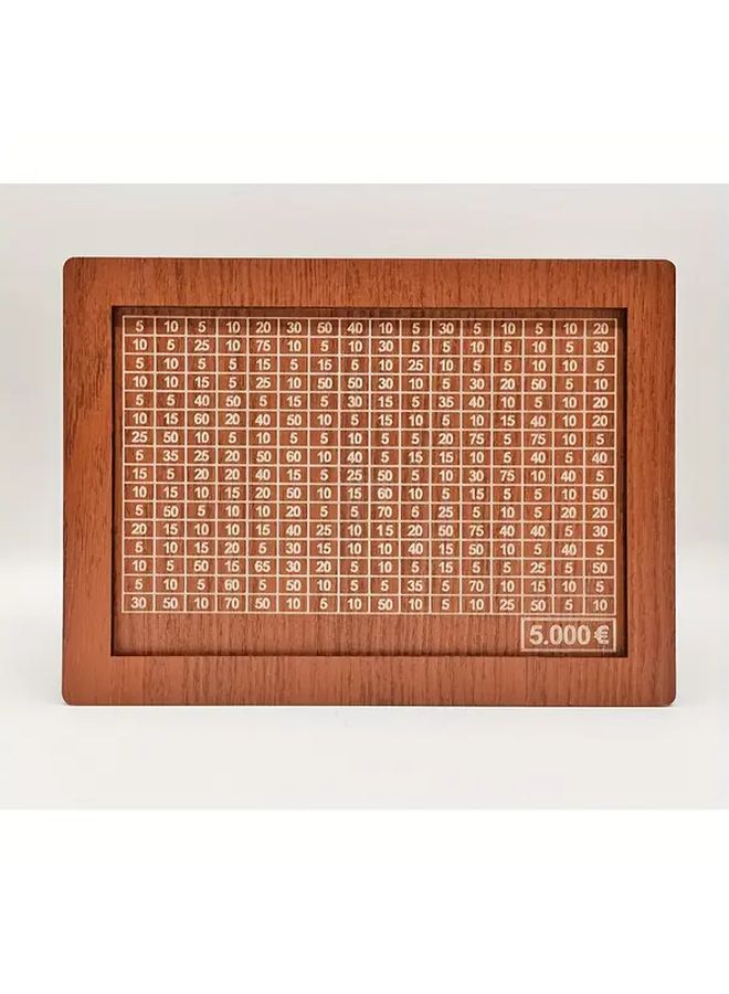 Light Brown Wood Money Bank With Coin Counter Euro Slot For 5000 Euros - Image 1