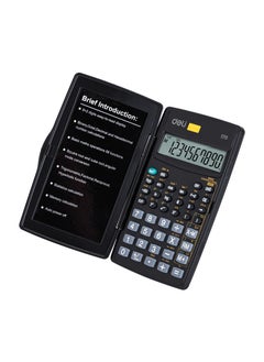 Deli Deli E1711 Scientific Calculator Black | 8+2 Digits | Solar & LR54 Batteries | 56 Functions for Students and Professionals  - Image 3