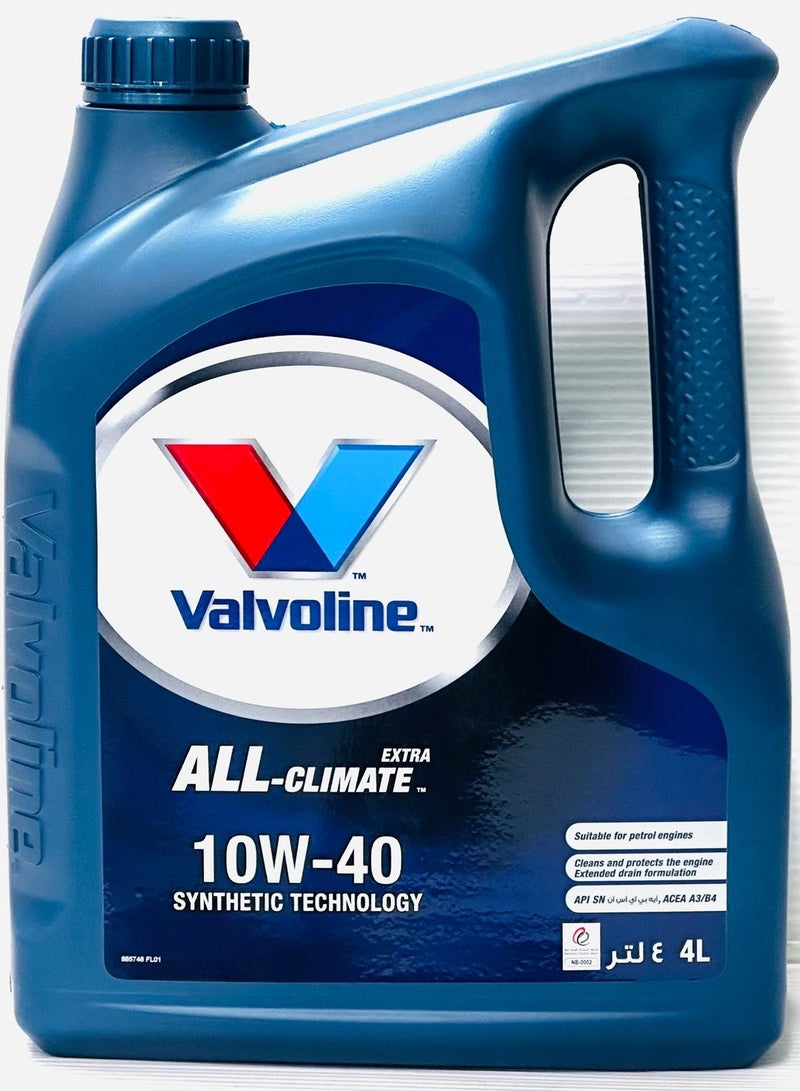 Valvoline 10W40 Synthetic All-Cliamte Extra Engine Oil 4Ltr - Image 1