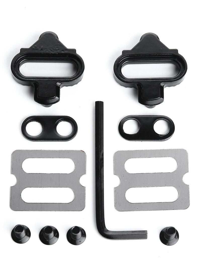 SYOSI Mountain Bike Pedal Cleats, Shimano Spd Compatible, Pair Of Black Bicycle Cleats With Metal Plates, Foot Cleats Cleats For Indoor Cycling And Outdoor Road Cycling Shoes  - Image 1