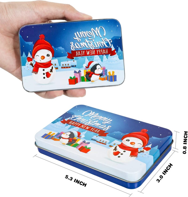 MGparty 16 PCS Christmas Gift Card Tin Holder Boxes Unique Gift Card Tin Boxes Holders with Lids for Christmas Holiday Gift Box Set, Xmas Party Favors - Image 4