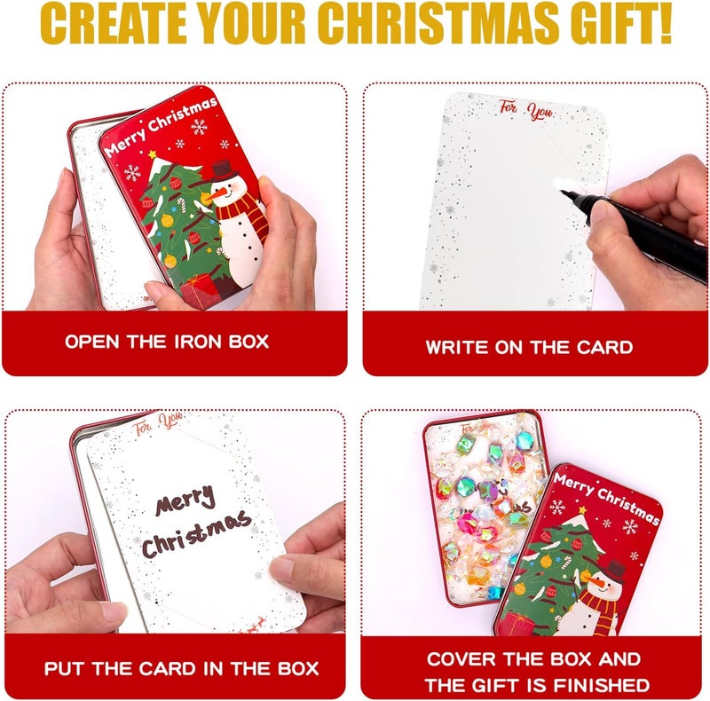 MGparty 16 PCS Christmas Gift Card Tin Holder Boxes Unique Gift Card Tin Boxes Holders with Lids for Christmas Holiday Gift Box Set, Xmas Party Favors - Image 3