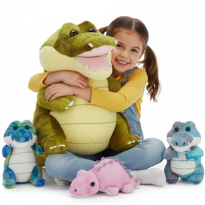 MorisMos Crocodile Stuffed Animal with 3 Baby Inside 137 Stuffed Crocrodile Plush Toy Mommy Alligator Stuffed Animal with 3 Baby Toys Stuffed Alligator Plush for Boys Girls Birthday Gift - Image 2