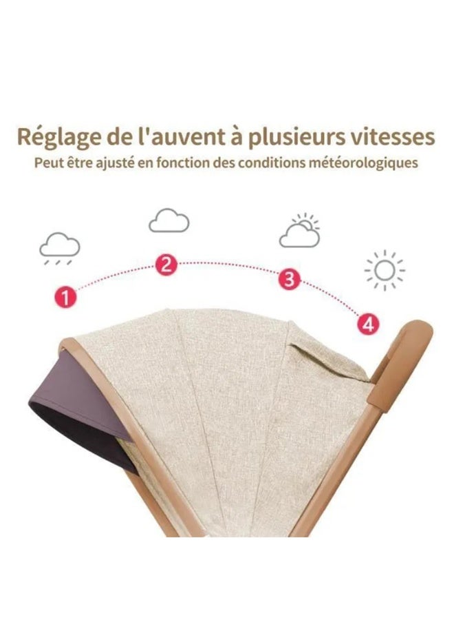 Lightweight foldable stroller with protective canopy and storage basket - Gray color 708 - Image 3