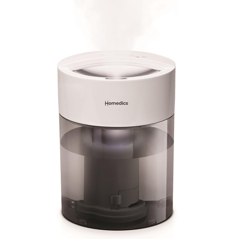 HoMedics Humidifiers for Bedroom, Home, Nursery, Office and Plants. Total Comfort UV-C Ultrasonic Humidifier, Leak Resistant Design, 0.97 Gallon Tank, 35 Hour Run Time, Quiet, Cool Mist, Night Light - Image 1