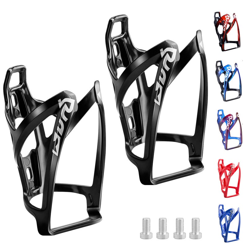 Suruid Bike Water Bottle Cage Ultra-Light Bicycle Bottle Holder Universal Bike Cup Holder Rack for Bicycle, Cycling, MTB, Road/Mountain Bikes 2 Pack - Black - Image 1