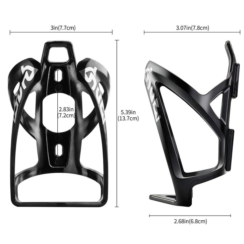 Suruid Bike Water Bottle Cage Ultra-Light Bicycle Bottle Holder Universal Bike Cup Holder Rack for Bicycle, Cycling, MTB, Road/Mountain Bikes 2 Pack - Black - Image 2