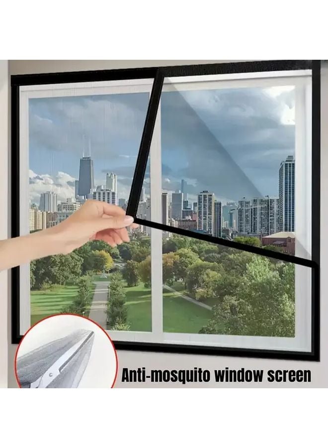 White Self Adhesive No Drill Window Mosquito Net Washable Reusable Insect Screen - Image 3