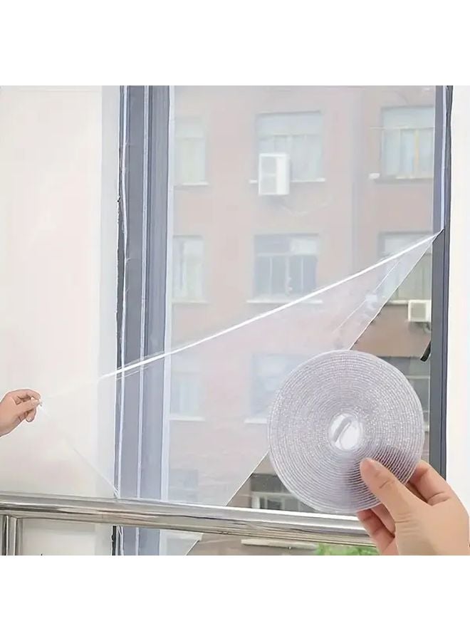 White Self Adhesive No Drill Window Mosquito Net Washable Reusable Insect Screen - Image 5