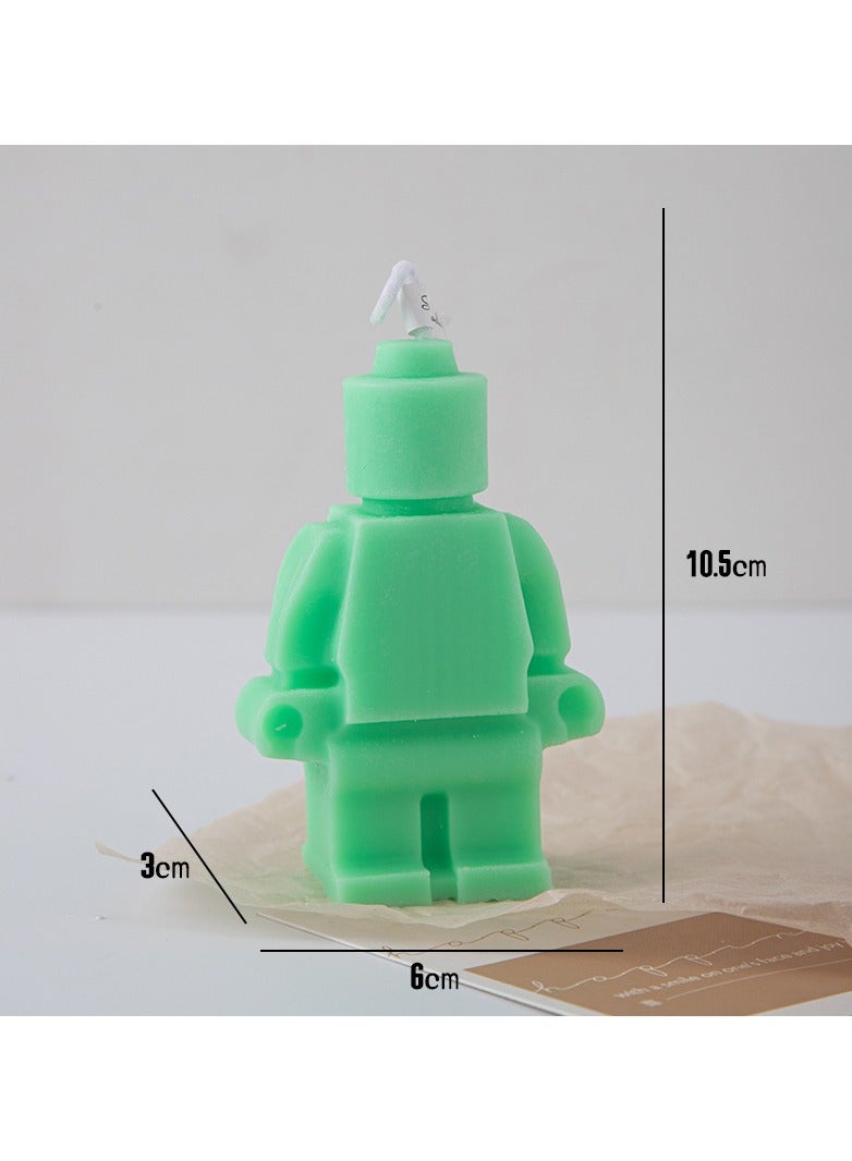 شمعة على شكل روبوت أخضر لديكور مكتب المنزل، شموع معطرة لإنعاش المنزل، شمعة معطرة للديكور، شموع معطرة بالروبوت